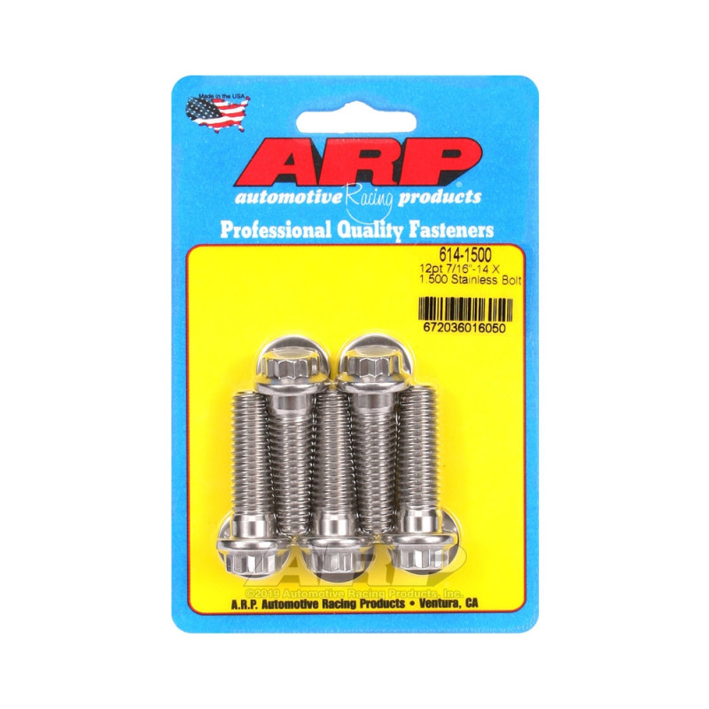 Set de șuruburi și piulițe universale ARP 7/16-14 – Oțel inoxidabil, 12 puncte x 5 - ARP-614-1500 - 614-1500 - 3666618191188